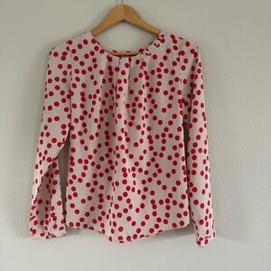 Sunny Girl Cream and Red Buttoned Blouse